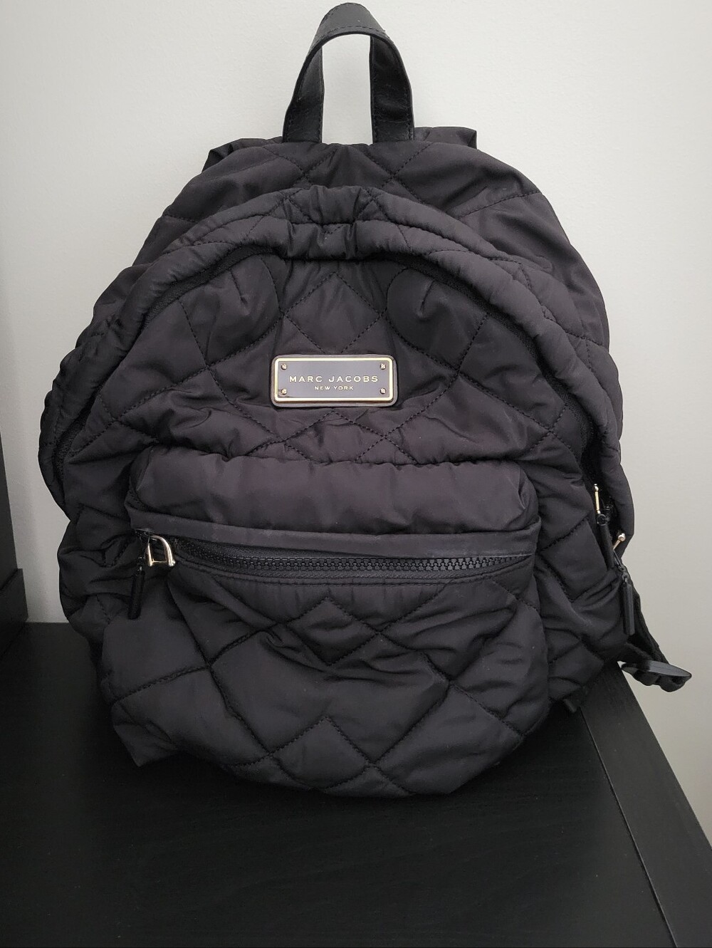 Marc Jacobs Black Quilted Nylon Backpack